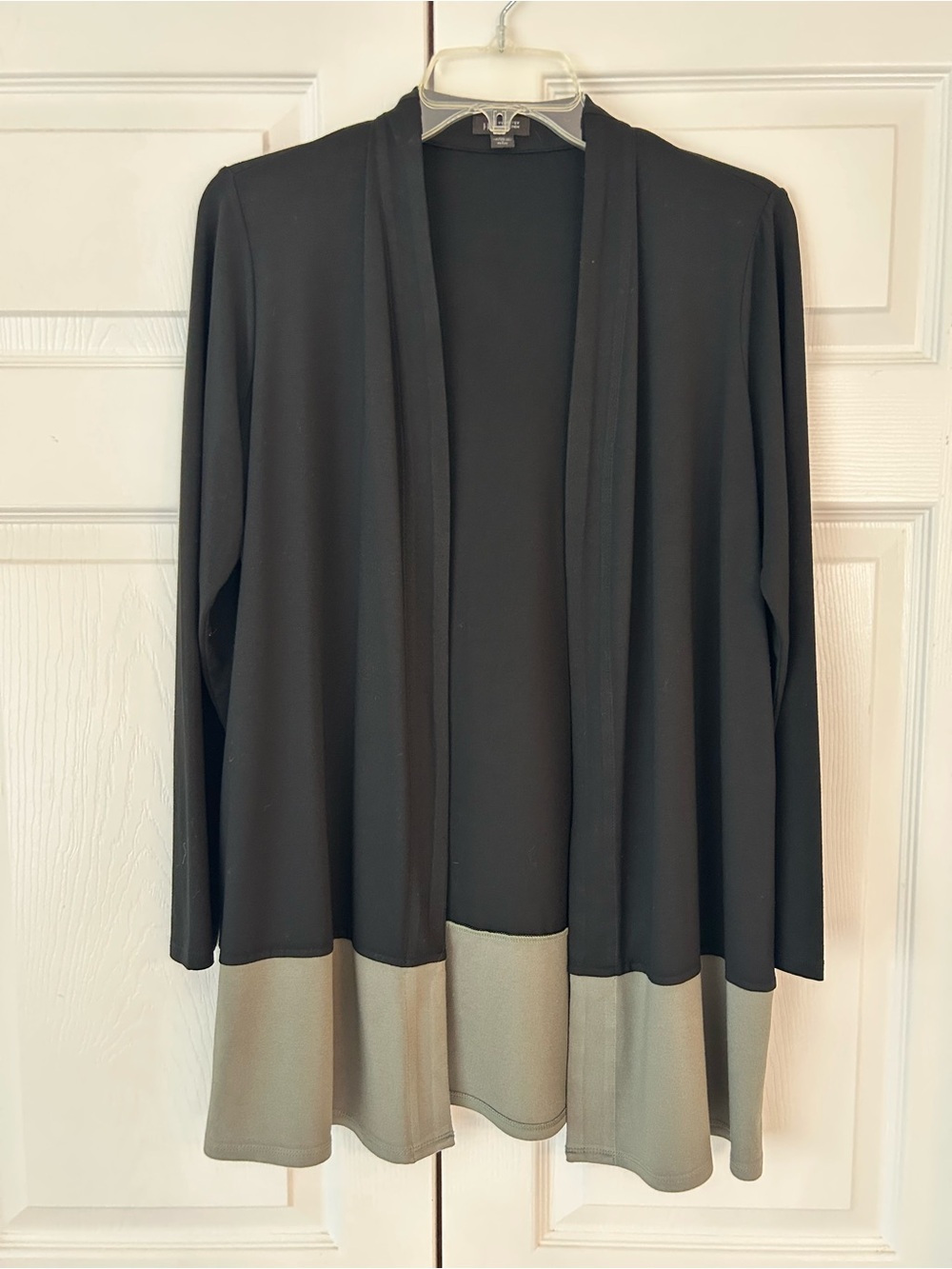 NWOT J.Jill Wearever Women’s Black/Green Open Front Cardigan Sweater Size PS